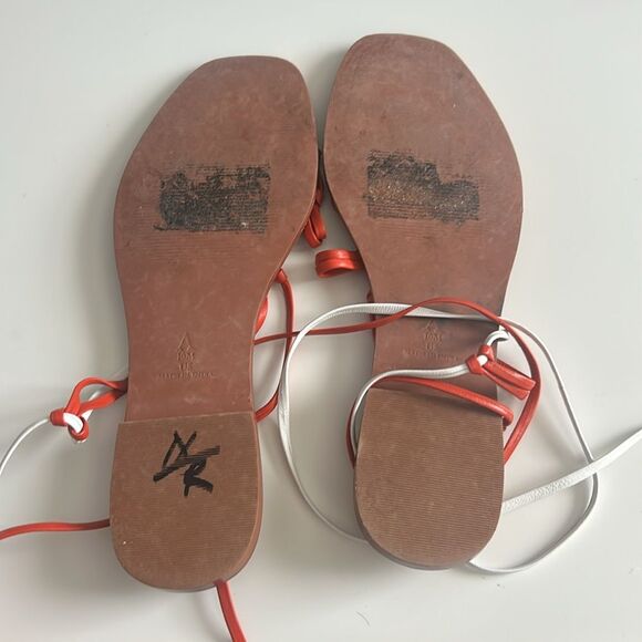 Anthropologie Pilcro Tie Up Leather Boho Sandals Size 10 - Picture 6 of 6